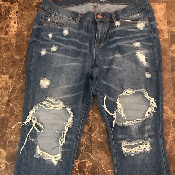 NY&C Women’s boyfriend distressed ripped jeans - Picture 4 of 6